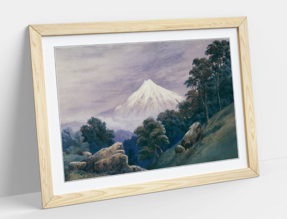 Framed Wall Art Poster - John Hoyte Painting Mt Egmont | Handmade UK Print