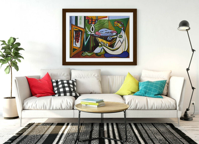 Picasso Framed Poster – Modern Wall Art Print With Green Blue Artwork