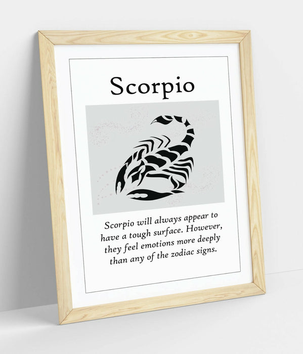 SCORPIO STAR SIGN ZODIAC ASTOLOGY QUOTE SLOGAN -FRAMED WALL ART PICTURE PRINT