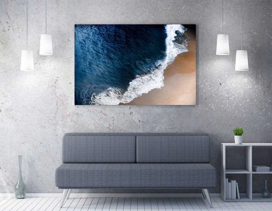 Seashore Canvas Wall Art - Aerial Photography Print | Coastal Home Decor Canvas
