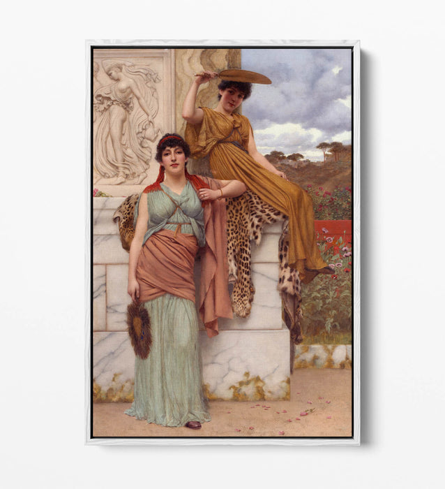 JOHN WILLIAM GODWARD, WAITING FOR THE PROCESSION -FLOAT EFFECT CANVAS ART PRINT