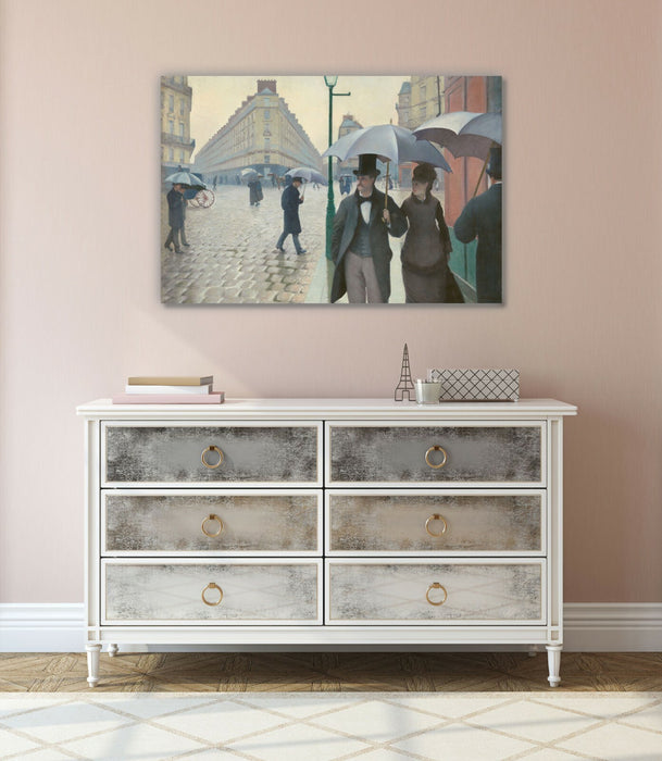 Canvas Wall Art – Framed Canvas Print with 30mm Deep Frame | Paris Street Rainy City Artwork