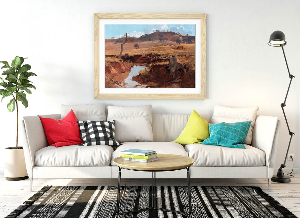 Framed Wall Art Featuring Arthur Streeton Print - The Creek Painting, Ready to Hang