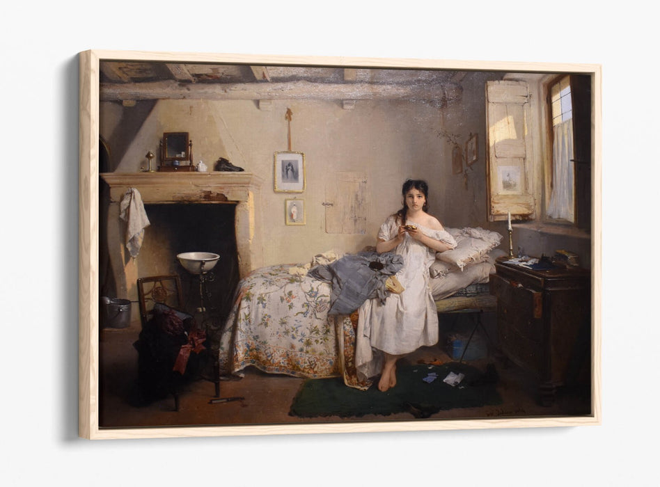 Canvas Wall Art Print – Gerolamo Induno Sad Feeling | Premium Float Effect Frame