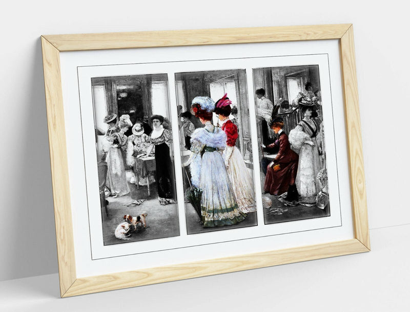 Vintage Victorian Poster – Handmade UK Framed Wall Art With Woodgrain Frame