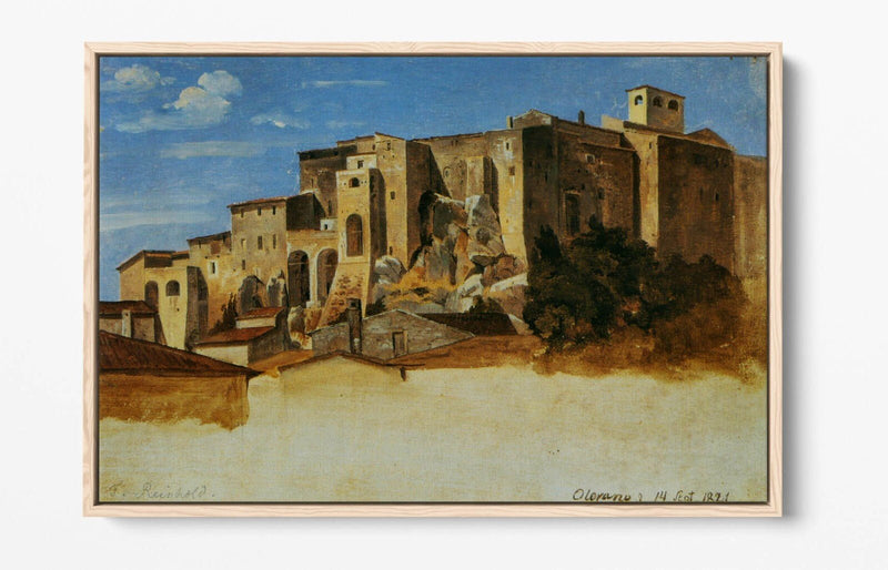 Float Effect Canvas Art - Handmade Houses In Olevano Print on 30mm Deep Frame