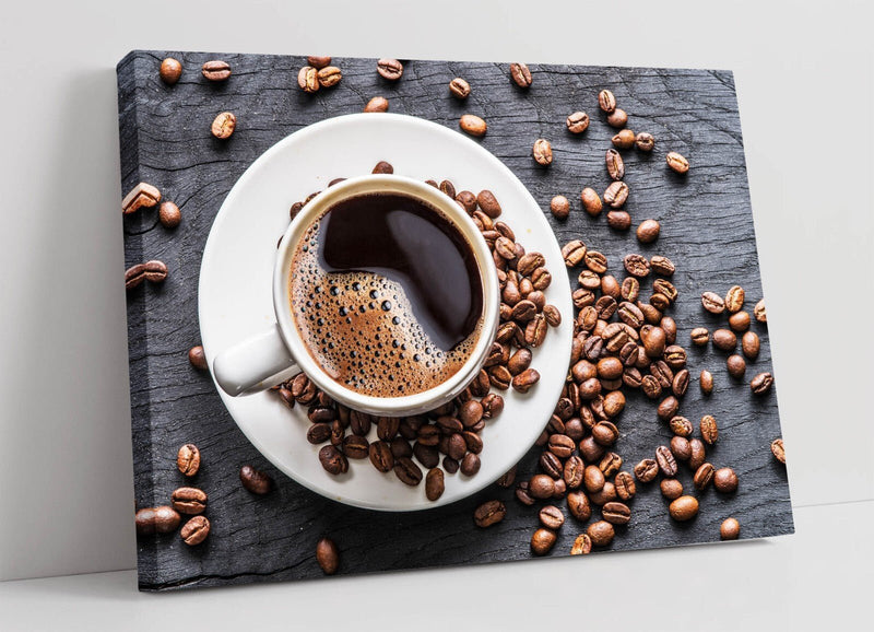 Coffee Canvas Wall Art – Handmade Canvas Coffee Cup Print | Kitchen Wall Decor
