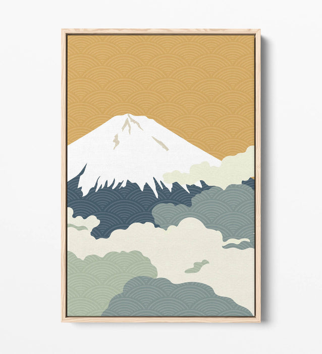 Fuji Mountain Canvas - Minimalist Abstract Japanese Wall Art | Float Effect Print