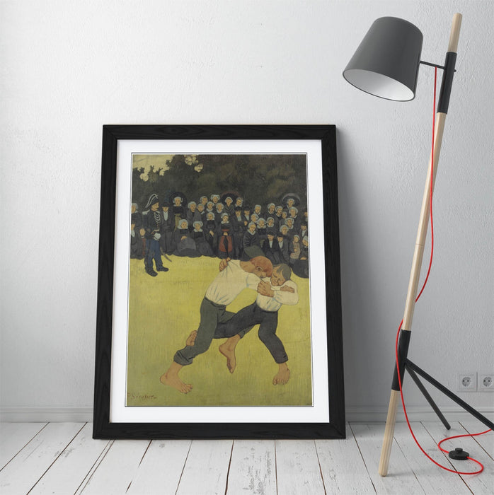Framed Wall Art Poster Featuring Paul Serusier Breton Wrestling | Ready to Hang, UK Handmade