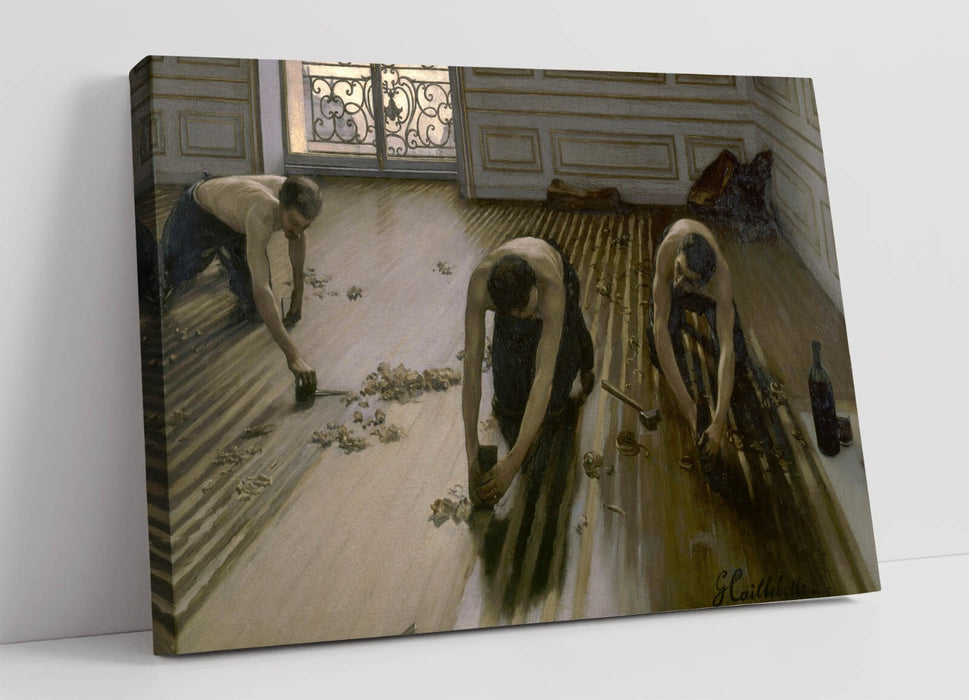 Canvas Wall Art - Gustave Caillebotte The Floor Scrapers Handmade Print on Archival Grade Canvas