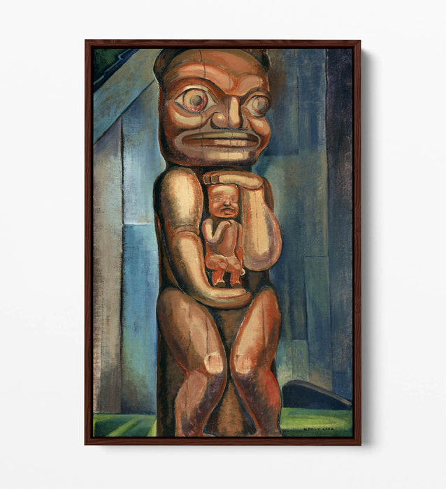 Canvas Wall Art - Emily Carr Totem Mother Float Effect Canvas Art Print