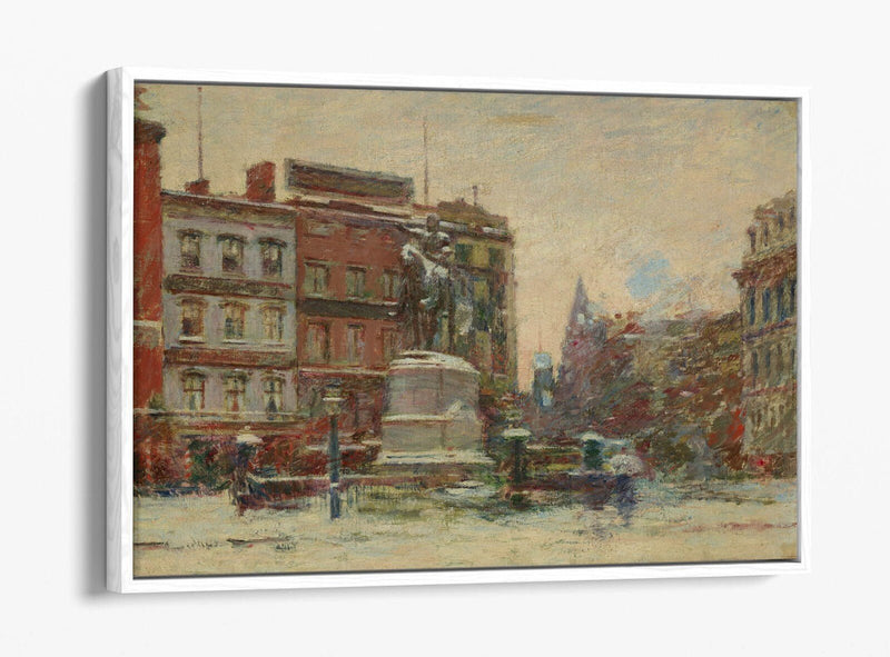 Float Effect Canvas Art – Union Square Winter Print | Premium Varnish Finish