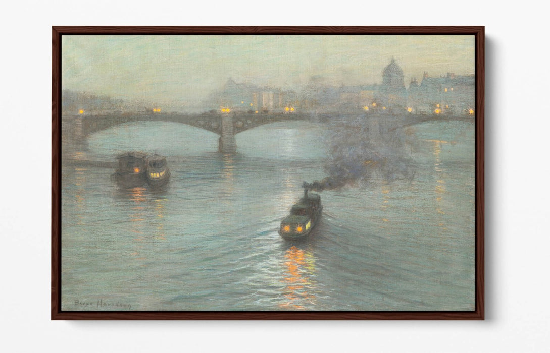 L. BIRGE HARRISON, EVENING ON THE SEINE -FLOAT EFFECT CANVAS WALL ART PRINT