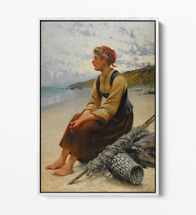AUGUST HAGBORG, OYSTER PICKER ON BEACH -FLOAT EFFECT CANVAS WALL ART PIC PRINT