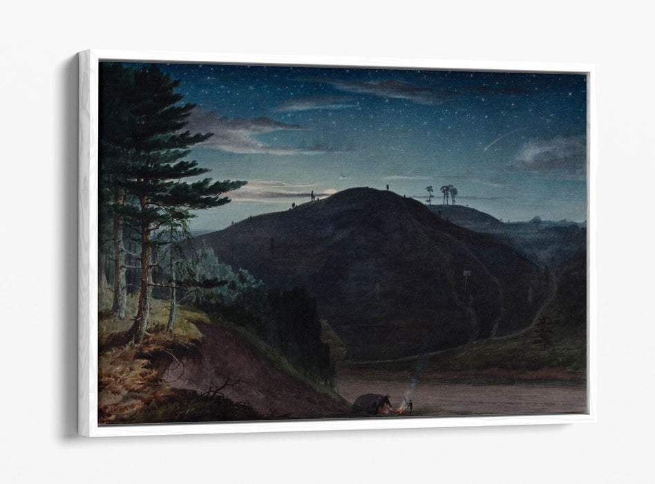 ELIJAH WALTON, COFTON FROM REDNAL, MOONLIGHT -FLOAT EFFECT CANVAS WALL ART PRINT