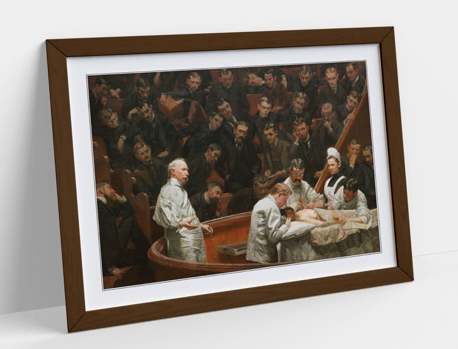 Framed Wall Art - Thomas Eakins Agnew Clinic Poster Print | Handmade Woodgrain Frame