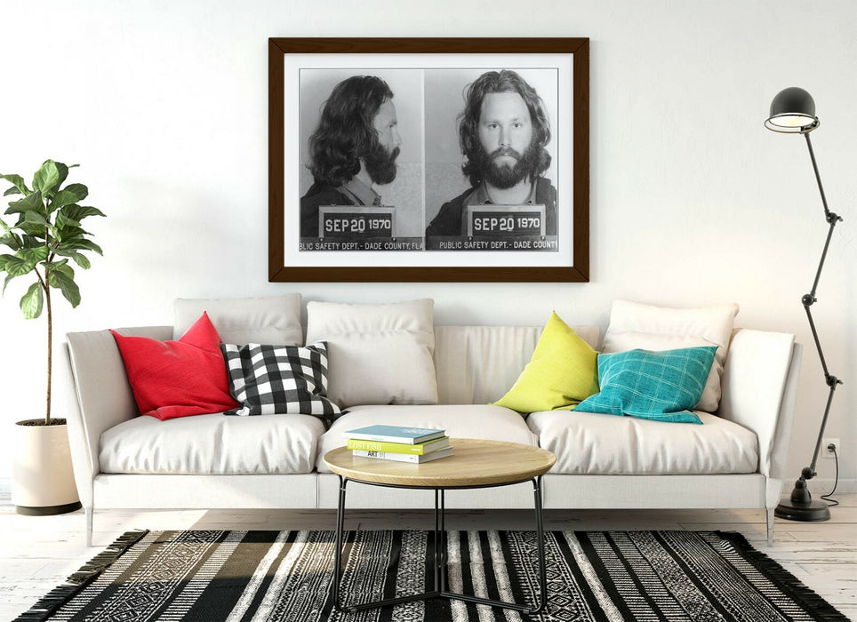 JIM MORRISON MUGSHOT 2 -ART FRAMED POSTER PICTURE PRINT ARTWORK- BLACK & WHITE