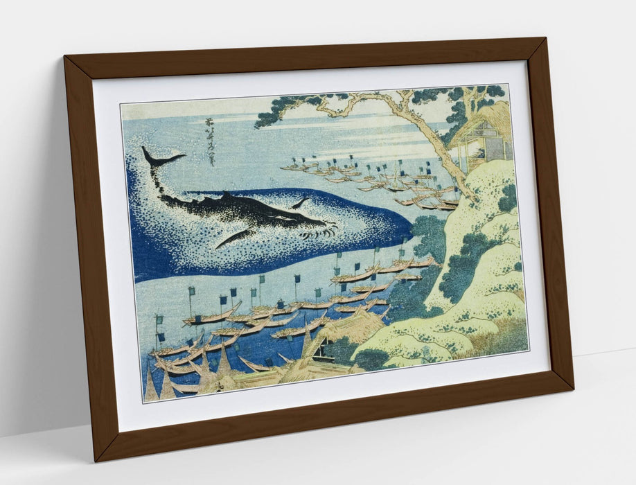 Framed Art Poster – Hokusai Whaling Off Goto Islands | Matte Paper Print