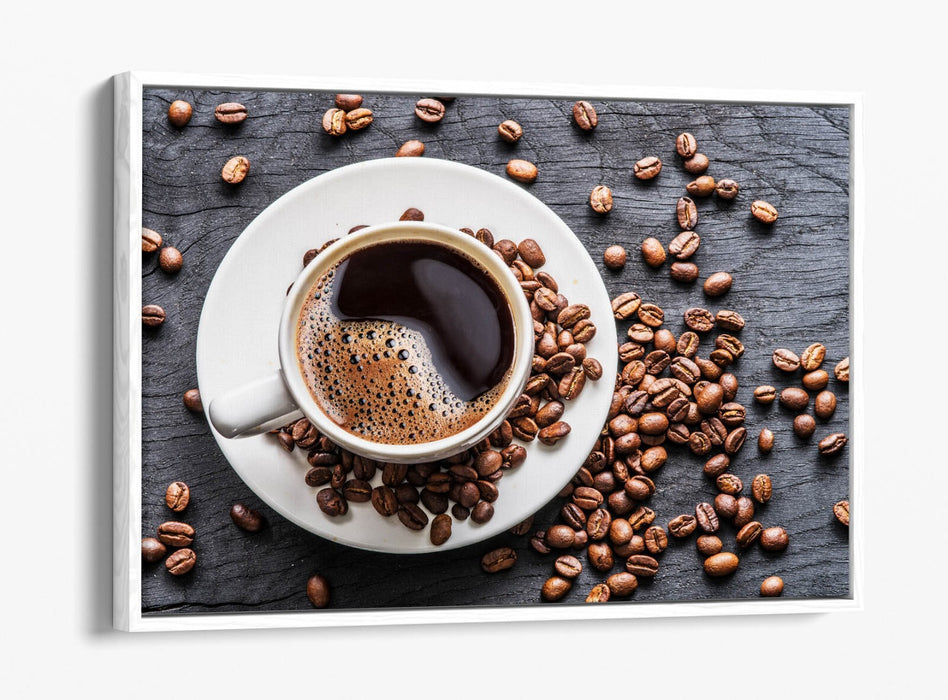 Coffee Canvas Wall Art – Handmade Float Effect Canvas With Coffee Beans Print