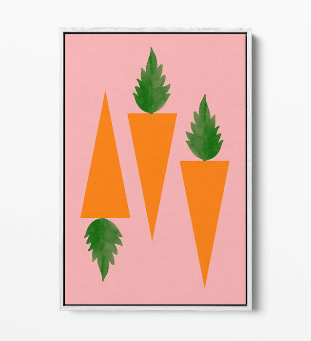 CARROTS TRENDY MINIMALIST KITCHEN  -FLOAT EFFECT CANVAS WALL ART PRINT