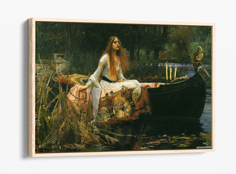JOHN W WATERHOUSE, THE LADY OF SHALOTT -FLOAT EFFECT CANVAS WALL ART PIC PRINT