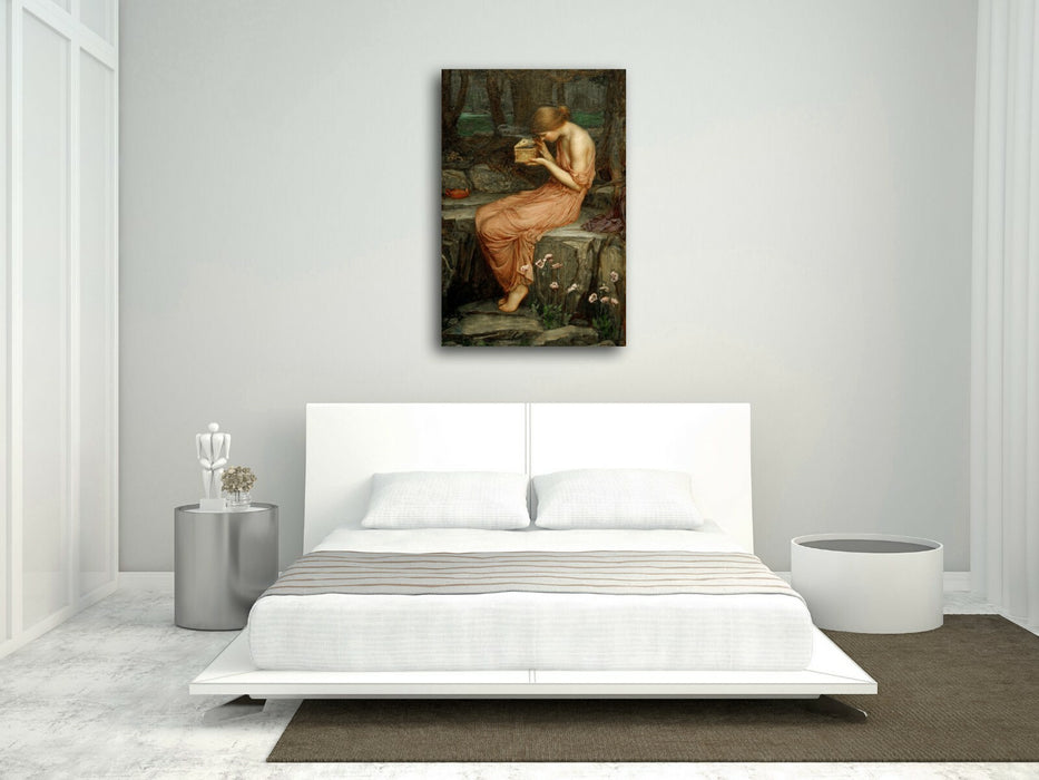 CANVAS WALL ART ARTWORK FRAMED PRINT John W Waterhouse Psyche Opening Golden Box