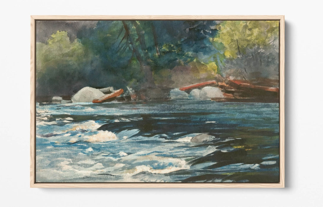 Canvas Wall Art - Winslow Homer The Rapids Hudson River Float Effect Print