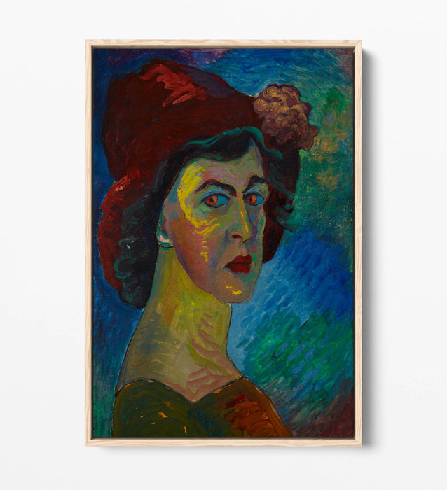 Float Effect Canvas Art – Marianne Von Werefkin Self Portrait Print on 30mm Deep Frame
