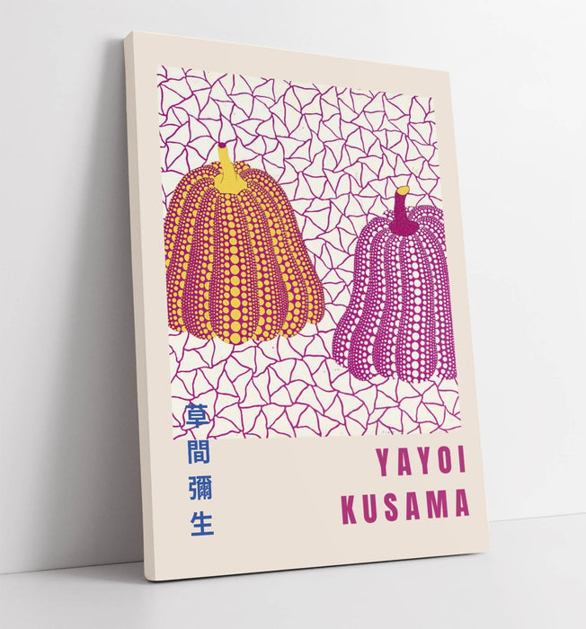 Yayoi Kusama Pumpkins Canvas Wall Art – Handmade Vibrant Pumpkin Art Print