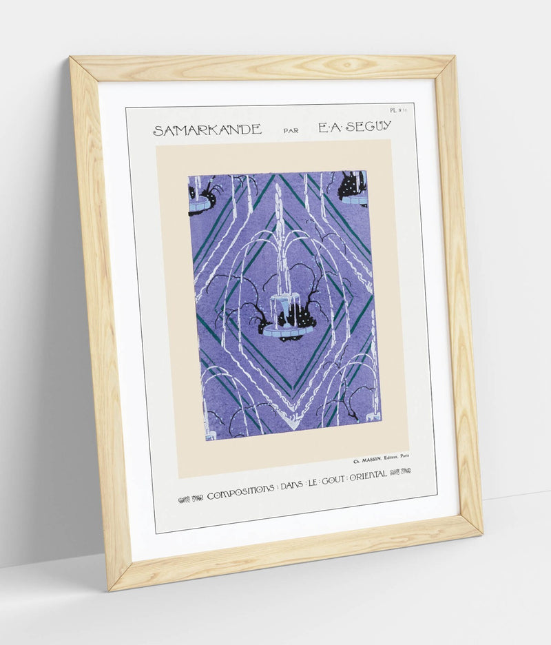 Art Deco Wall Art – Framed Fountain Pattern Poster Print | Matte Paper, Ready To Hang