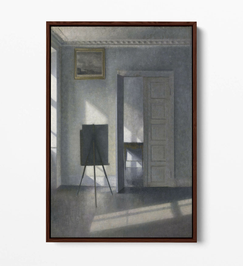 Canvas Wall Art | Vilhelm Hammershoi Interior With Easel - Float Effect Print