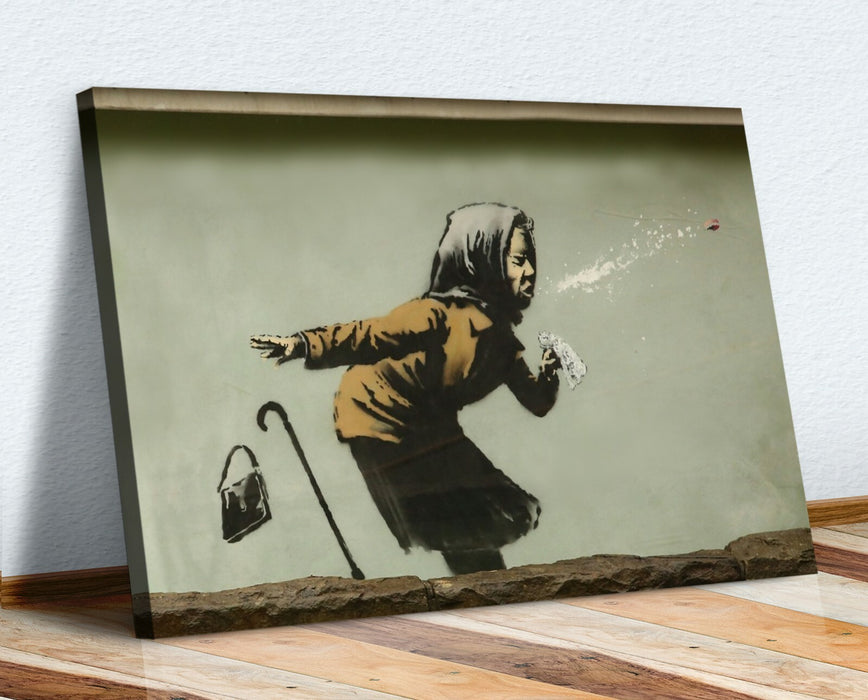 BANKSY ACHOO SNEEZE CANVAS STREET WALL ART GRAFFITI PRINT ARTWORK -  NEW