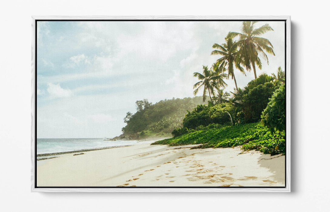 Beach Canvas Art – Footprints Float Effect Canvas Print | Coastal Wall Decor