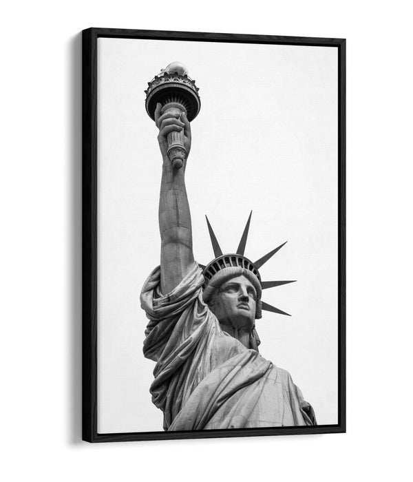 Float Effect Canvas Art - Statue Of Liberty Print On Premium MDF Frame