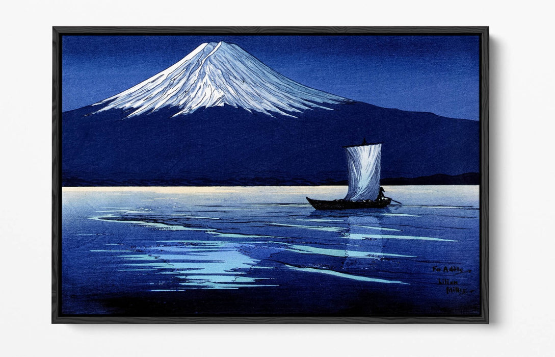 Canvas Wall Art – Moonlight On Mount Fuji | Premium Float Effect Print