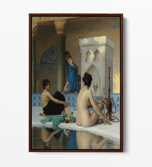 JEAN-LEON GEROME, AFTER THE BATH -FLOAT EFFECT CANVAS WALL ART PRINT