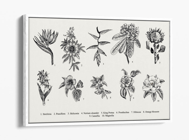 Canvas Wall Art - Flower Wall Decor With Float Effect Frame | Handmade UK Art