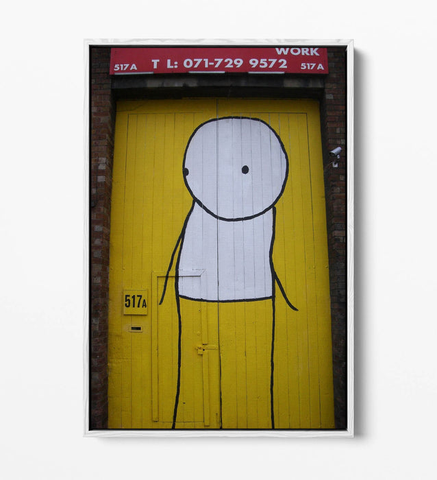 Graffiti Canvas Art - Yellow Door Artwork | Float Effect Canvas Print, Ready To Hang