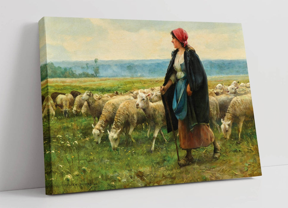 Canvas Wall Art - Julien Dupre Shepherdess Painting Print | Handmade Canvas Art