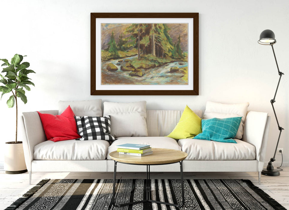 Framed Wall Art – Zolo Palugyay Demanovsky Brook Poster Print With Natural Wood Frame