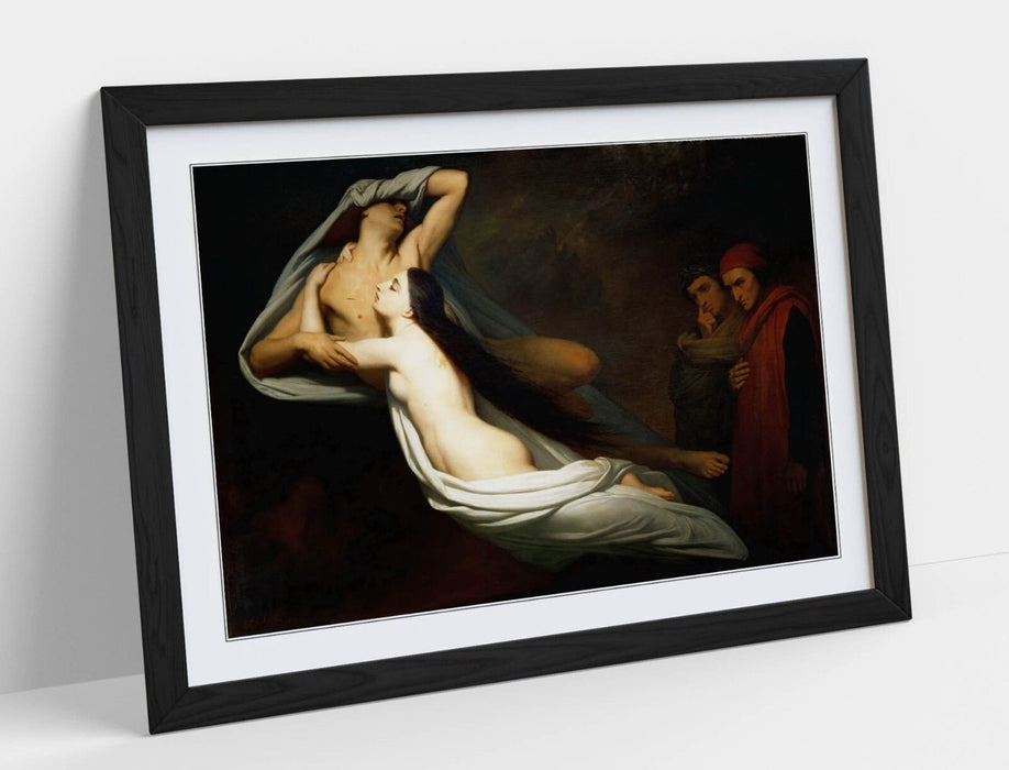 Framed Art Poster - 'Ary Scheffer, The Ghosts of Paolo and Francesca' Wall Art Print, UK Made