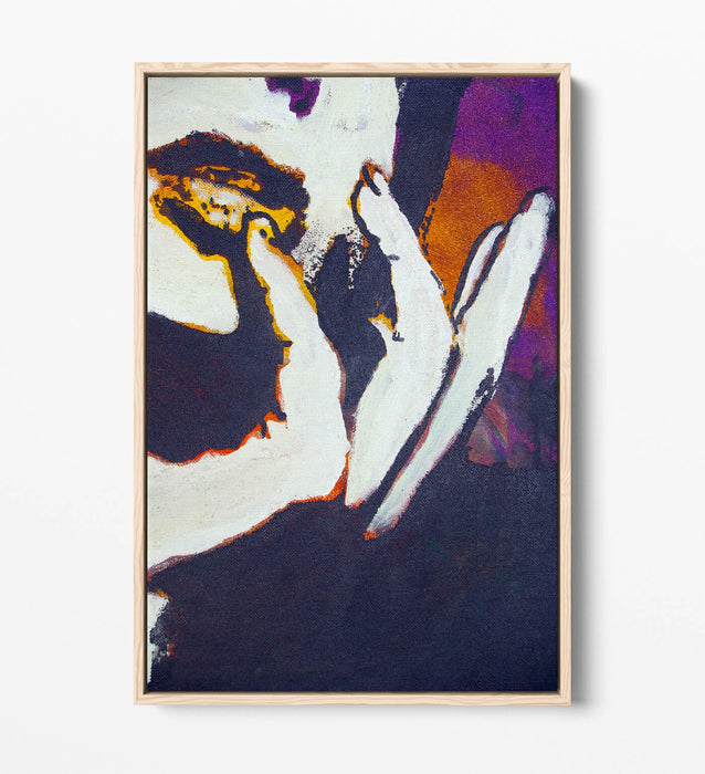 Canvas Wall Art – Abstract Lips Graffiti Print | Float Effect Frame, Handmade UK