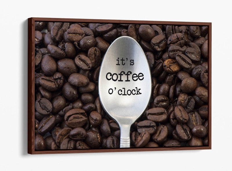 Coffee Canvas Wall Art – Handmade Float Effect Frame, Premium Varnish Finish