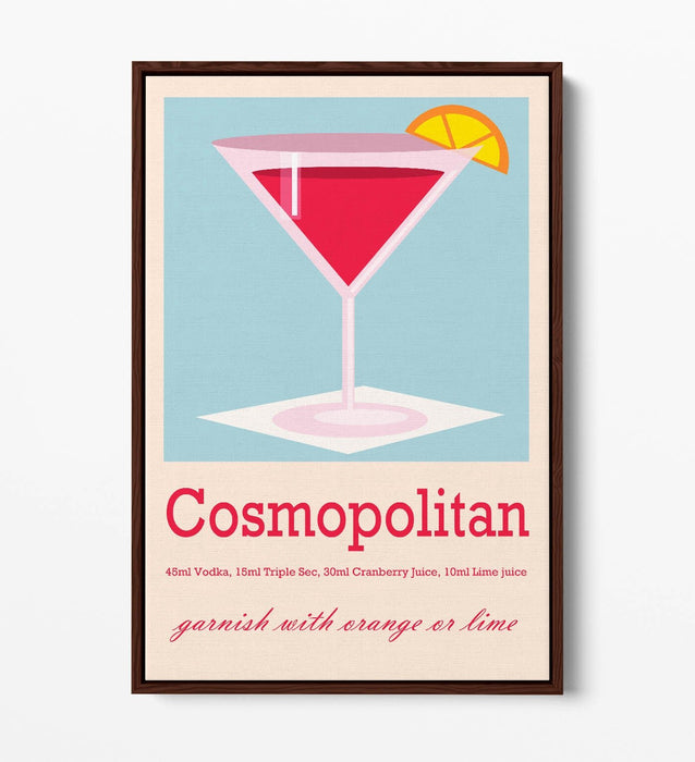 Cosmopolitan Cocktail Poster – Float Effect Canvas Wall Art, Ready To Hang