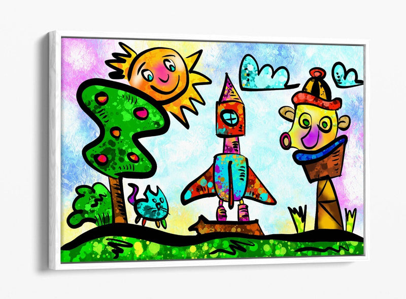 Kids Canvas Wall Art - Colorful Float Effect Canvas With Premium Varnish Coating