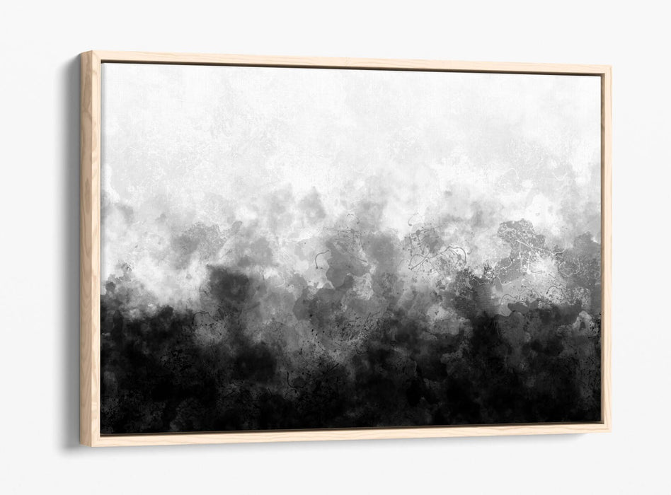 Canvas Wall Art - Abstract Black And White Sketch Print With Float Effect Frame