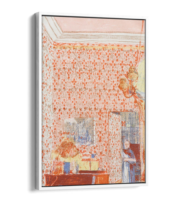 EDOUARD VUILLARD, INTERIOR WITH PINK WALLPAPER -FLOAT EFFECT CANVAS ART PRINT