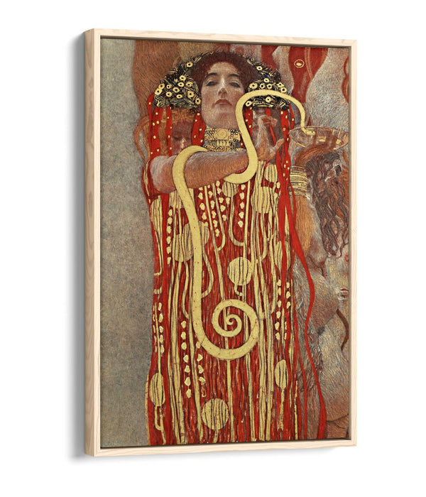 KLIMT HYGIEIA GODDESS OF HEALTH -FLOAT EFFECT CANVAS WALL ART PIC PRINT- GOLD