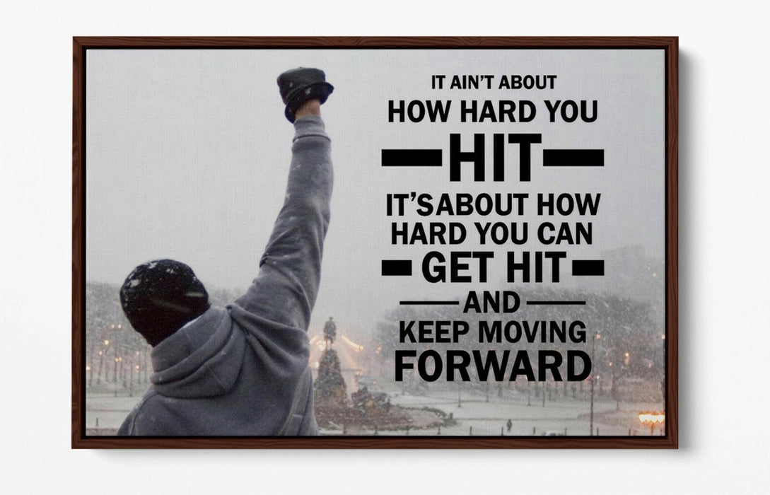 Float Effect Canvas Art – Rocky Steps Motivational Quote On Premium MDF Frame
