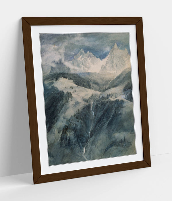 Framed Wall Art – John Ruskin La Cascade De La Folie, Handmade Wall Decor Print